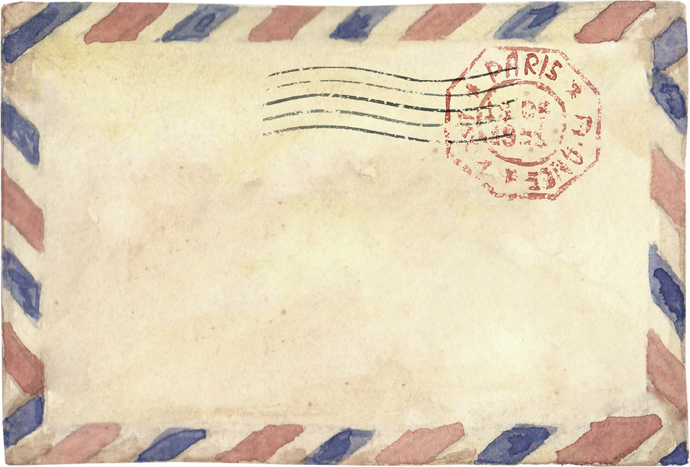 Watercolor Old-Fashioned Postal Envelope